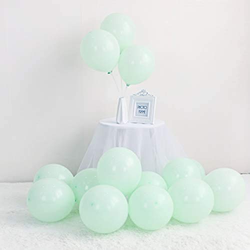 Sunshine smile Pastel Globos,Macaron Latex Balloon,Globos de Cumpleaños,Globos de Helio,Globos Boda,para Cumpleaños Decoración Fiesta Aniversario Baby Shower Comunión (Verde 100 Piezas)
