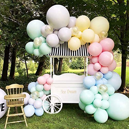 Sunshine smile Pastel Globos,Macaron Latex Balloon,Globos de Cumpleaños,Globos de Helio,Globos Boda,para Cumpleaños Decoración Fiesta Aniversario Baby Shower Comunión (Verde 100 Piezas)