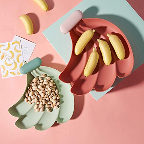 suoryisrty Platos de Aperitivos creativos con Forma de plátano Nueces Compartimento de Frutas Tazón Caja de Dulces - Blanco