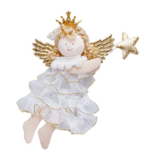 Supefriendly Ángel Adorno de muñeca, muñeca Linda ángel de la Estrella de Navidad del Corazón Colgante de la Navidad del Ornamento decoración del hogar
