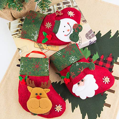 Supefriendly Decoraciones de Navidad Chucherías, Mesa de Medias de Navidad la celebración de Santa de la Historieta Que cuelgan Calcetines rústico