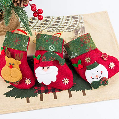 Supefriendly Decoraciones de Navidad Chucherías, Mesa de Medias de Navidad la celebración de Santa de la Historieta Que cuelgan Calcetines rústico