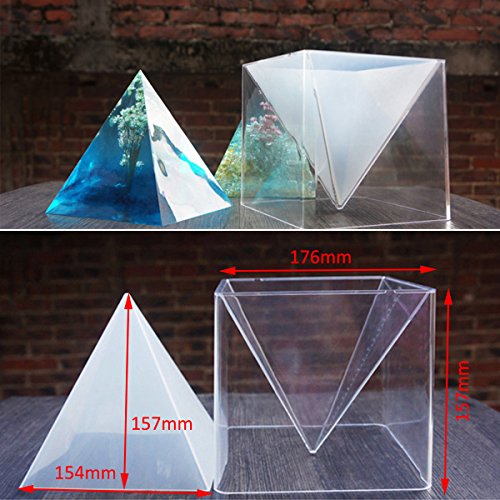 Super Pirámide Silicona Molde para Resina Molde de Joyería DIY + Marco Plástico