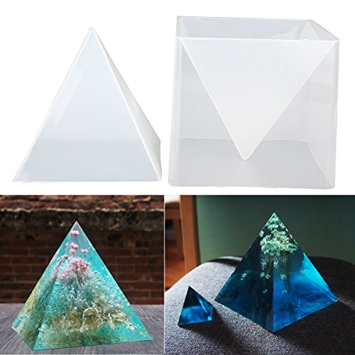 Super Pirámide Silicona Molde para Resina Molde de Joyería DIY + Marco Plástico