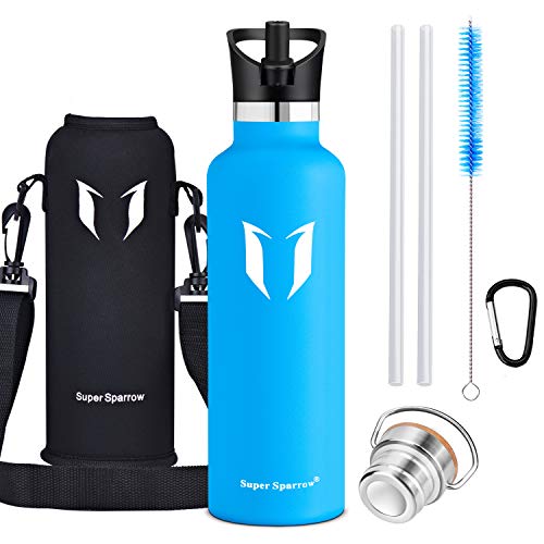 Super Sparrow Botella de Agua aislada al vacío de Acero Inoxidable, diseño de Pared Doble, Boca estándar - 500ml - Eco Friendly & BPA Gratis - para Correr, Gimnasio, Yoga, Ciclismo