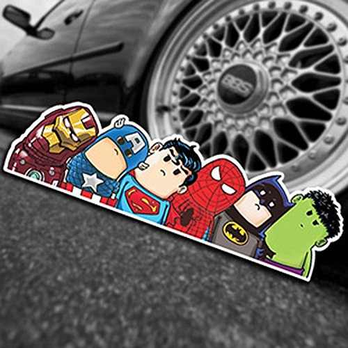 SUPERHERO engomada del coche Ironman Capitán América Superman Spiderman Batman y Hulk