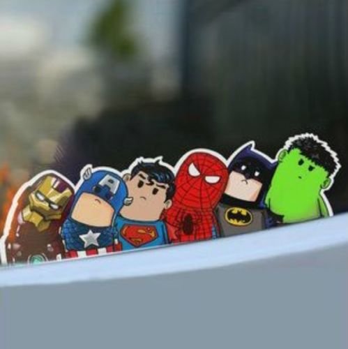 SUPERHERO engomada del coche Ironman Capitán América Superman Spiderman Batman y Hulk