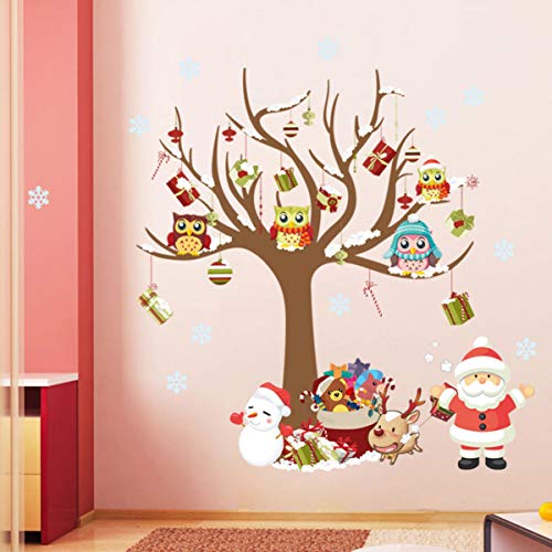 SUPVOX 1 unid adhesivo de pared de navidad decoración autoadhesiva de pared muñeco de nieve árbol pegatinas de pared adorno de pared para habitación de niños jardín de infantes