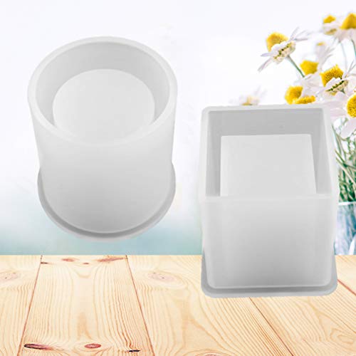 SUPVOX 2pcs moldes de resina de silicona cubo reutilizable y cilindro diy haciendo artesanía