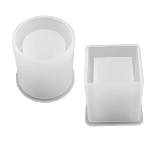 SUPVOX 2pcs moldes de resina de silicona cubo reutilizable y cilindro diy haciendo artesanía