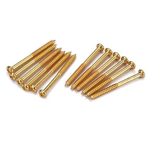 supvox Tornillos de montaje para pastilla para bajo 12 piezas Accesorio para herramienta para Pickup PB JB P90 (dorado)