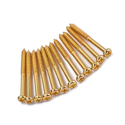supvox Tornillos de montaje para pastilla para bajo 12 piezas Accesorio para herramienta para Pickup PB JB P90 (dorado)