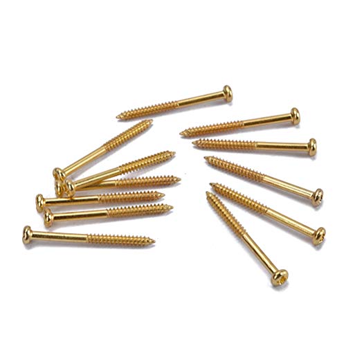 supvox Tornillos de montaje para pastilla para bajo 12 piezas Accesorio para herramienta para Pickup PB JB P90 (dorado)