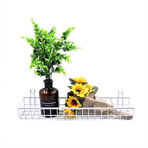 Surethingz Cesta De Alambre, Cesta De Rejilla, Organizador De Montaje En Pared para Rejilla De Pared, Organizador De Cocina, Almacenamiento De Alambre para Artículos para El Hogar(Blanco)