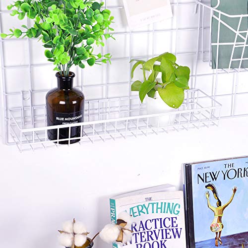 Surethingz Cesta De Alambre, Cesta De Rejilla, Organizador De Montaje En Pared para Rejilla De Pared, Organizador De Cocina, Almacenamiento De Alambre para Artículos para El Hogar(Blanco)