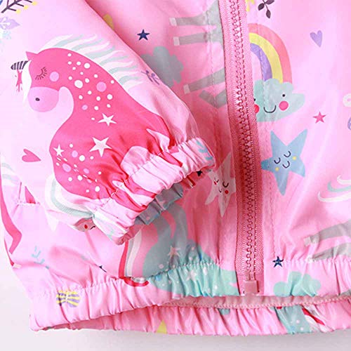 Surwin Chaqueta con Capucha Niña, Rompevientos Abrigos Deportivas Sudadera Cremallera Estampado Animal Capa Encapuchada Chaqueta Tops Chaqueta Cortaviento para Bebés Niñas (Paloma Blanca,140cm)
