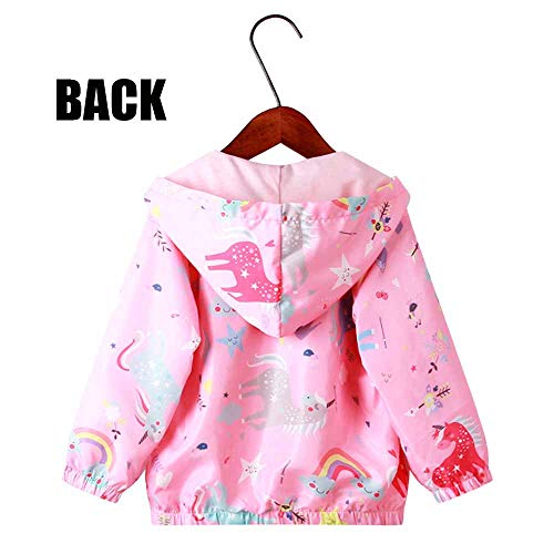 Surwin Chaqueta con Capucha Niña, Rompevientos Abrigos Deportivas Sudadera Cremallera Estampado Animal Capa Encapuchada Chaqueta Tops Chaqueta Cortaviento para Bebés Niñas (Paloma Blanca,140cm)