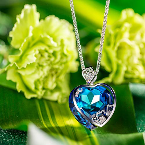 Susan Y Regalos día de la Madre Collar Mujer Regalos Dia de la Madre Clavel Flor Collar Mujer Swarovski Cristales Corazon Joyas para niñas Madre Aniversario Ella día de San valentín