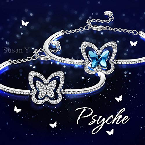 Susan Y Regalos día de la Madre Pulsera Mujer Encanto de la Mariposa Collar de Mujer con Cristales de Swarovski Joyas para niñas Madre Aniversario Ella día de San valentín