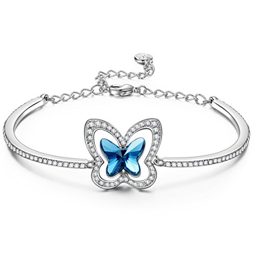 Susan Y Regalos día de la Madre Pulsera Mujer Encanto de la Mariposa Collar de Mujer con Cristales de Swarovski Joyas para niñas Madre Aniversario Ella día de San valentín