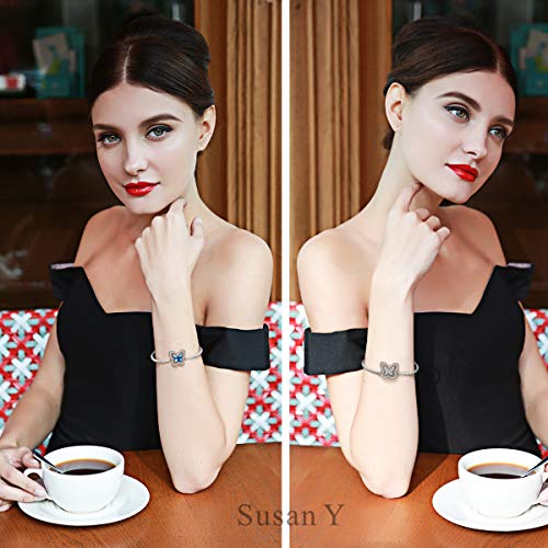 Susan Y Regalos día de la Madre Pulsera Mujer Encanto de la Mariposa Collar de Mujer con Cristales de Swarovski Joyas para niñas Madre Aniversario Ella día de San valentín