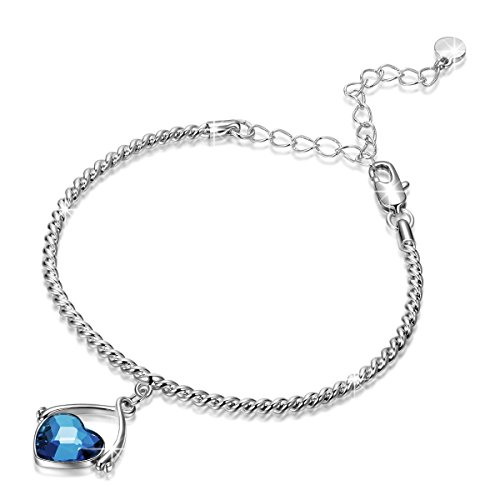 Susan Y Regalos día de la Madre Pulsera Mujer Regalos Dia de la Madre Swing de Amor Pulsera Mujer Swarovski Cristales Corazon Joyas para niñas Madre Aniversario Ella día de San valentín