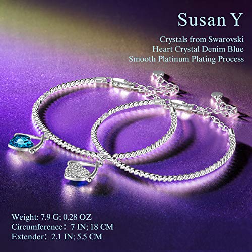Susan Y Regalos día de la Madre Pulsera Mujer Regalos Dia de la Madre Swing de Amor Pulsera Mujer Swarovski Cristales Corazon Joyas para niñas Madre Aniversario Ella día de San valentín