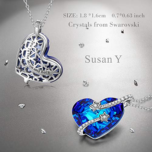 Susan Y Regalos día de la Madre Venus Collar de Mujer con Cristales de Swarovski Plata Regalos día de la Madre Joyas para niñas Madre Aniversario Ella día de San valentín
