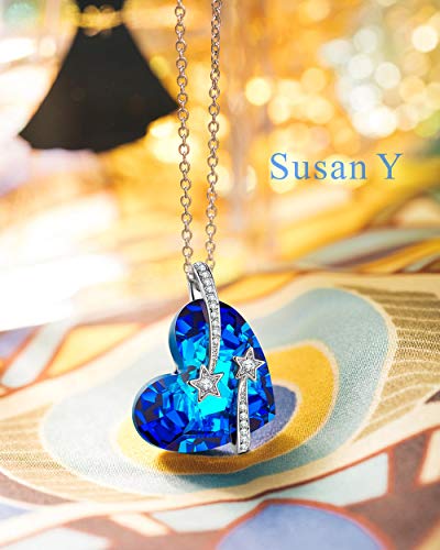Susan Y Regalos día de la Madre Venus Collar de Mujer con Cristales de Swarovski Plata Regalos día de la Madre Joyas para niñas Madre Aniversario Ella día de San valentín