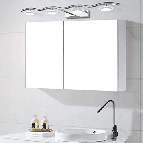SUWEN Espejo de Pared para baño,Tres Colores conmutables libremente, 6000K, Lámpara de Espejo de baño iluminada 77cm 12W, lámpara de Armario de baño, Marco/Armario de Espejo