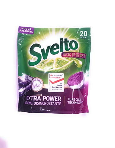 Svelto Expert - Pastillas para lavavajillas Extra Power 20 lavados, 490 g