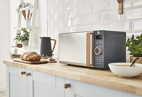 Swan SM22036GRYN Microondas Digital Nordic Collection de 800W, 20 L, Color Gris Pizarra