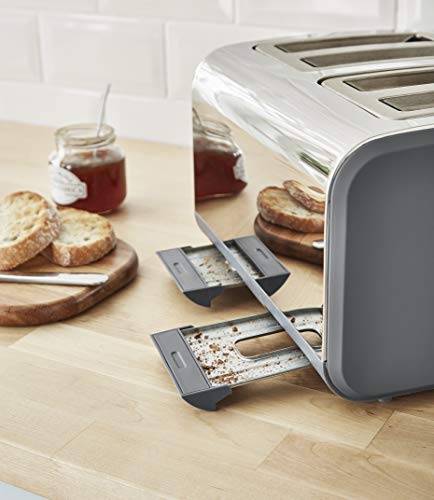 Swan ST14620GRYN Tostador (4 rebanada(s), Gris, Acero inoxidable, 1500 W, 330 mm, 290 mm)