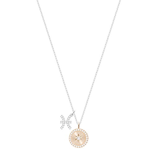 Swarovski Colgante Zodiac, Piscis, de Mujer, Azul, Baño de Rodio