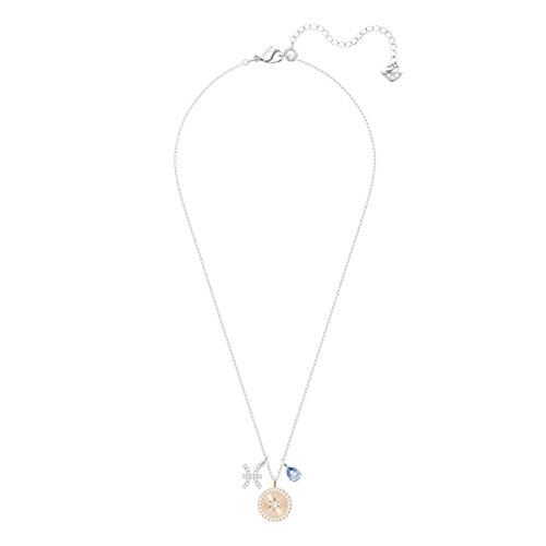 Swarovski Colgante Zodiac, Piscis, de Mujer, Azul, Baño de Rodio
