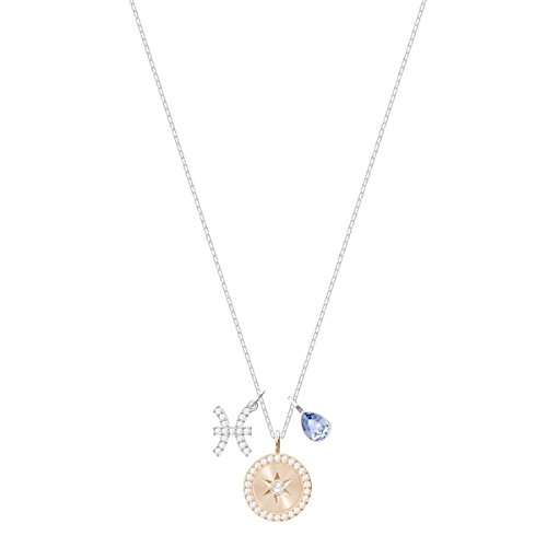 Swarovski Colgante Zodiac, Piscis, de Mujer, Azul, Baño de Rodio