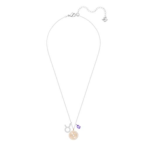 Swarovski Colgante Zodiac, Tauro, Lila, de Mujer, Baño de Rodio