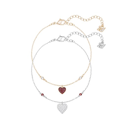 Swarovski Conjunto de Pulseras Crystal Wishes Heart, Rojo, Mezcla de baños