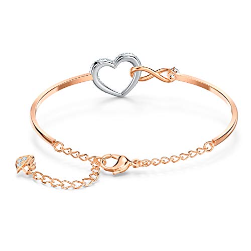 Swarovski Pulsera Infinity Heart, Blanco, combinación de Acabados metálicos