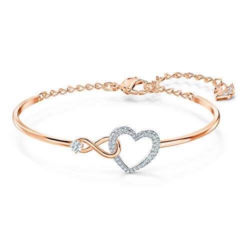 Swarovski Pulsera Infinity Heart, Blanco, combinación de Acabados metálicos