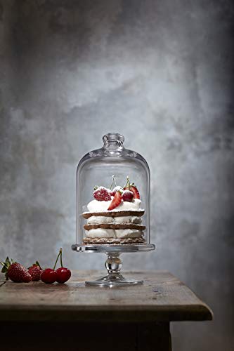 SWEET HOME Soporte para Pasteles en Vidrio con Campana de Vidrio cod.AC00411LU cm 23h diam.10 by Varotto & Co.