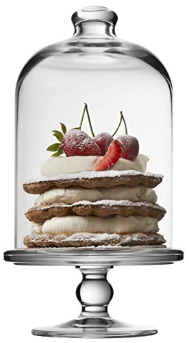 SWEET HOME Soporte para Pasteles en Vidrio con Campana de Vidrio cod.AC00411LU cm 23h diam.10 by Varotto & Co.