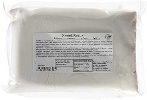 Sweetkolor Pasta de Azúcar Blanco - 4 Paquetes de 500 gr - Total: 2000 gr