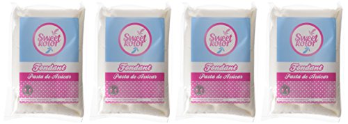 Sweetkolor Pasta de Azúcar Blanco - 4 Paquetes de 500 gr - Total: 2000 gr