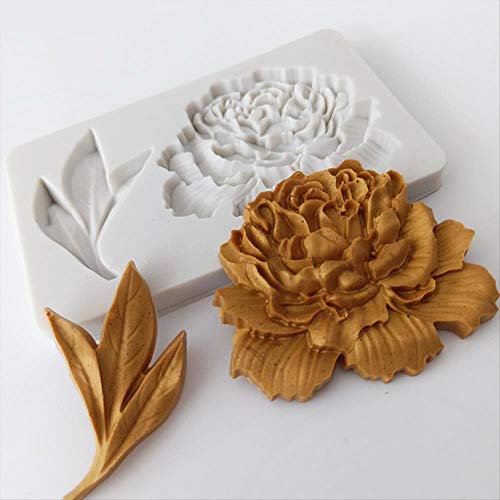SWHV Minsunbak Floral Molde de Silicona Molde de peonía para Flores de azúcar Glass Herramienta de decoración de Pasteles de Chocolate pastillaje de Cocina para Hornear Utensilios (Color : A)