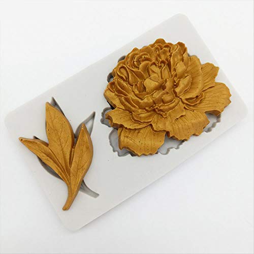 SWHV Minsunbak Floral Molde de Silicona Molde de peonía para Flores de azúcar Glass Herramienta de decoración de Pasteles de Chocolate pastillaje de Cocina para Hornear Utensilios (Color : A)
