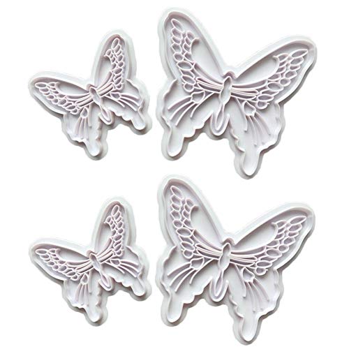 SwirlColor Molde Mariposa, Cortador Plástico de La Torta de La Mariposa de La Categoría Alimenticia para La Torta, Magdalenas, Sugarcraft, Fondant, y Decoración de Los Artes - 2Pcs