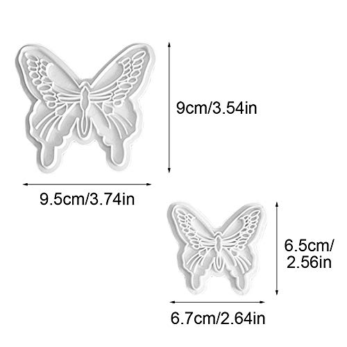 SwirlColor Molde Mariposa, Cortador Plástico de La Torta de La Mariposa de La Categoría Alimenticia para La Torta, Magdalenas, Sugarcraft, Fondant, y Decoración de Los Artes - 2Pcs