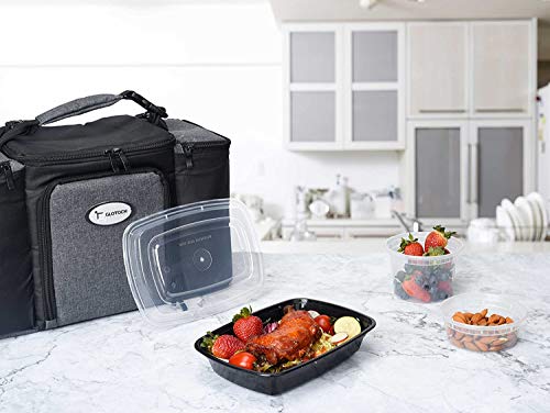 Switory 10pc 950ml Contenedores de preparación de comidas, 1 compartimento con tapas Contenedores de plástico para almacenamiento de alimentos sin BPA Microondas, apto para lavavajillas