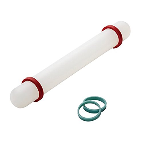 Switty - Rodillo antiadherente para fondant con anillos de guía, plástico